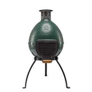 Chiminea Ansicht mit Funkenschutzgitter
