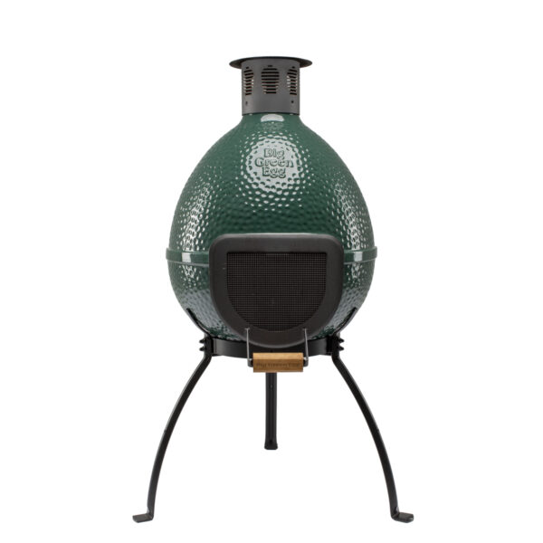 Chiminea Ansicht mit Funkenschutzgitter